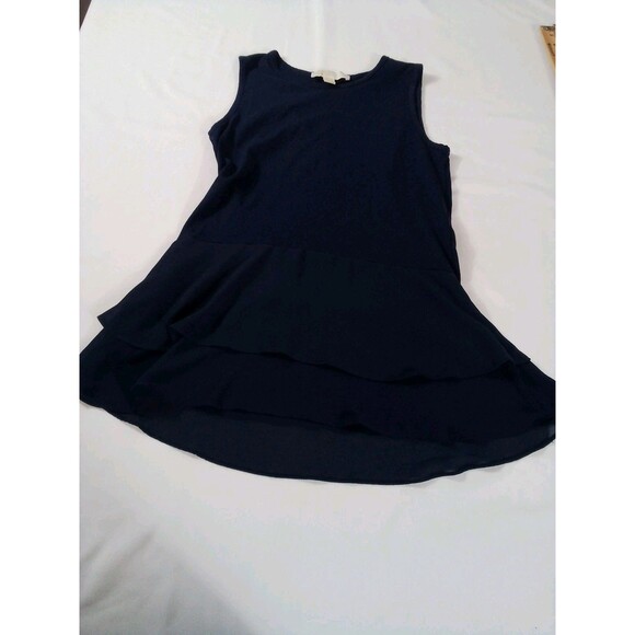 Woman's Michael Kors Navy Blue Tank Top Sheer At Bottom Size XS - Picture 3 of 13